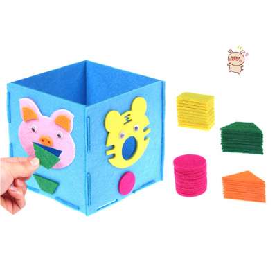 Educational toys kids biscuits feeding felt kids toys finding shapes diy kit handmade arts and crafts