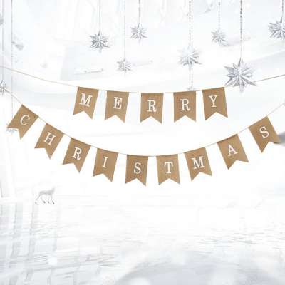 Merry Christmas bunting wholesale party decoration Christmas ornaments indoor Christmas decoration