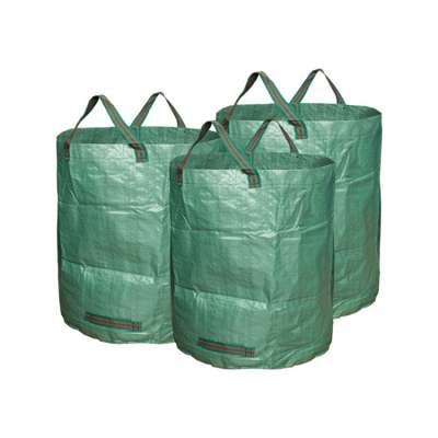 3 Pack heavy duty pp foldable waterproof Garden Garbage Yard Leaf Waste Bag