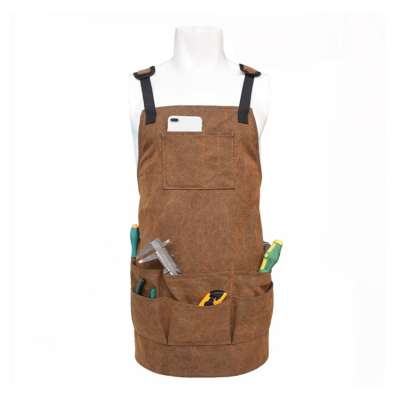 Adjustable Durable Garden Workshop Canvas Tool Apron with Multi Pockets for Men and Women